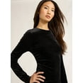 thumbnail image 2 of Scoop Women's & Women's Plus Ruched Velvet Mini Dress with Long Sleeves, Sizes XS-4X, 2 of 4