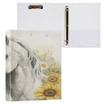thumbnail image 3 of 3 Ring Binder 1.5 inch Round Rings with Interior Pockets Binders Organizer Office School 2Pack Elegant Long Mane White Horse, 3 of 10