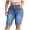Light Blue, variant on Womens Plus Size Jean Shorts High Waisted Stretchy Midi Bermuda Denim Shorts (Dark Blue, 0XL)