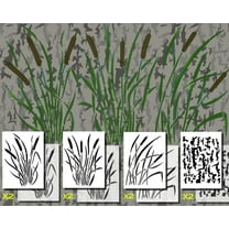 8 PACK Cattail Camo Stencils DIY Gun, Duck Blind & Jon Boat Jeep Spray Painting