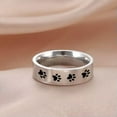 thumbnail image 3 of EOEMY Dog Paw Print Cute Rings Stainless Steel Finger Couple Rings Jewelry Gift, 3 of 7