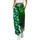 thumbnail image 1 of Gibobby pantalones de vestir mujer Pantalones largos sueltos informales con estampado de St. Day para mujer (Verde, S), 1 of 4