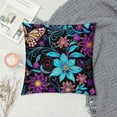 thumbnail image 2 of Butterfly Pillow Cover Purple Floral Throw Pillow CoversSpring Summer Square Cushion Cover Standard Pillowcase for Home Bedroom Sofa Decorative, 2 of 5