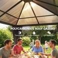 thumbnail image 4 of Outsunny Pavillon à Toit Rigide 10 Pieds x 10 Pieds avec Toit en Polycarbonate UV60+ et Rideaux, 4 of 10