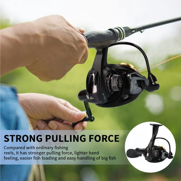 RT1000 5.5:1 Water Drop Wheel 12+1 Bearing Spinning Reel Strong Pulling  Force Fishing Reel Tool Support Interchangeable Rocker Arms 