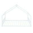 thumbnail image 6 of Jopath Full Size Bed Metal Floor Bed,Full House Bed Frame Floor Bed Frame,With Roof With Headboard And Footboard With Slats Support For Kids Toddler White, 6 of 9