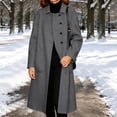 thumbnail image 7 of Levmjia Women's Plus Size Longline Wool Look Coat Single Breasted Notched Lapel Pocket Casual Loose Fit Winter Jacket, 7 of 7