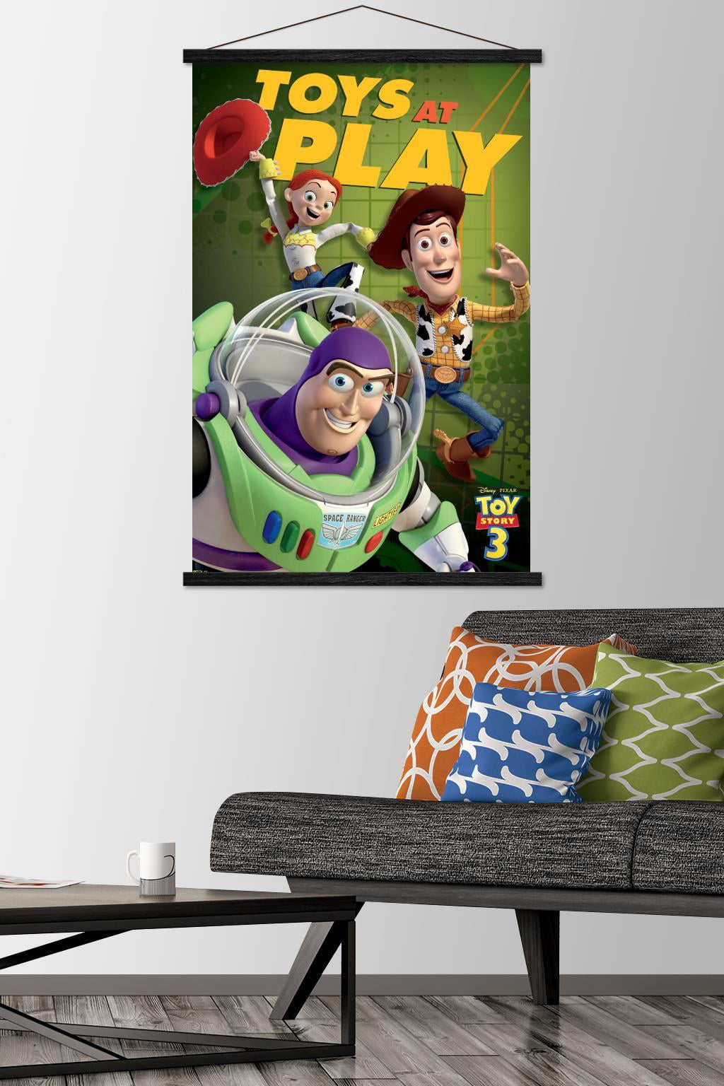 Disney Pixar Toy Story 3 - Trio Wall Poster with Wooden Magnetic Frame, 22.375" x 34"