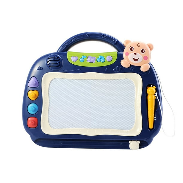 ABS Niños Pizarra Portátil Caja fuerte Aprendizaje Escritura Práctica Tablet House Preschool Dibujo Tablero Regalo con reproductor de música azul Inevent FN001640-01B