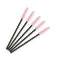 thumbnail image 1 of Nvzi 100 piezas de cepillos desechables para rímel de pestañas, para extensiones de pestañas, cejas y maquillaje (varilla negra y cabeza rosa), 1 of 2