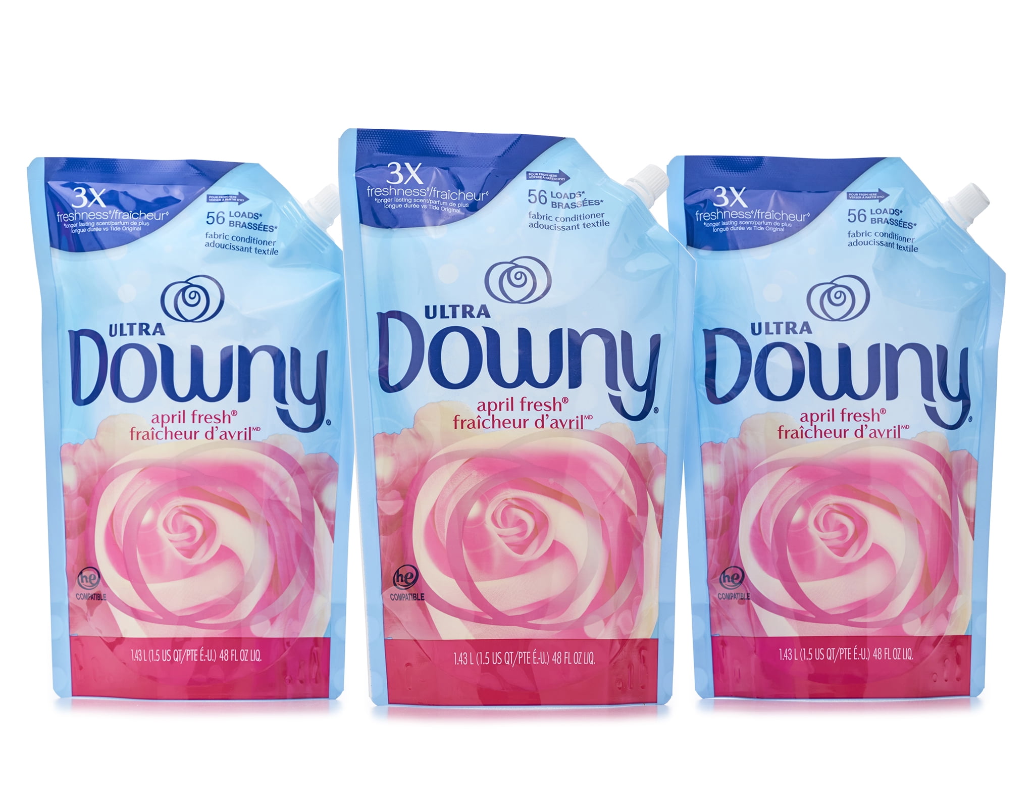 Downy Liquid Fabric Conditioner 3 x 48 oz April Fresh