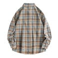 thumbnail image 5 of Kilaqueen Long Sleeve Shirts for Men Checkered Button Down Lapel Shirts Casual Fashion Vintage Relaxed Fit Shirts, 5 of 9