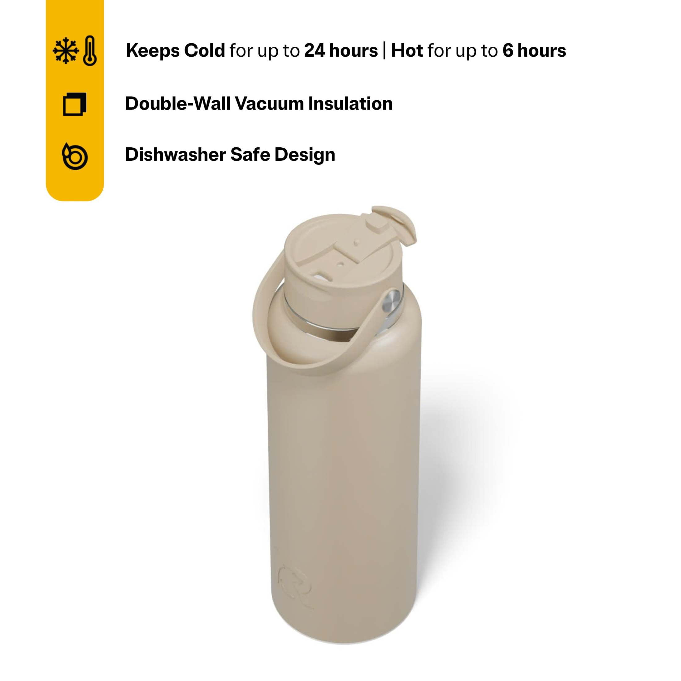 RTIC 40 oz Ceramic Lined Insulated Outback Water Bottle, Leak Resistant, Beach
