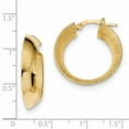 thumbnail image 2 of Beautiful 14K Polished Laser Textured Hoop Earrings, 2 of 2