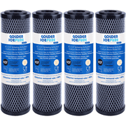 GOLDEN ICEPURE 1 Micron 2.5" x 10" Whole House CTO Carbon Sediment Water Filter Compatible with Dupont WFPFC8002, WFPFC9001, FXWTC, Culligan P5-D, WHCF-WHWC, D-10A, DWC30001, SCWH-5, 4PACK