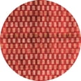 thumbnail image 1 of Ahgly Company Indoor Round Abstract Orange Modern Area Rugs, 4' Round, 1 of 4