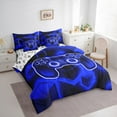 thumbnail image 2 of Erosebridal Blue Gamer Bedding Sets Twin Size,Geometric Gamepads Comforter Sets with Sheets,Video Game Bed in a Bag Twin size,Lightweight Gradient Bedroom Decoration,Reversible,7-Piece, 2 of 5