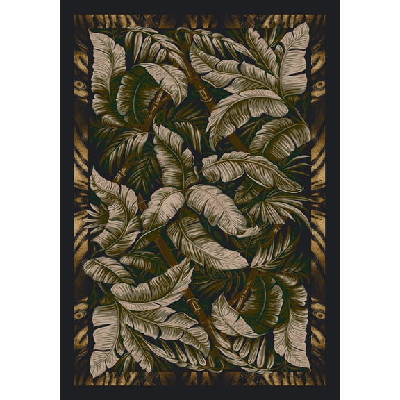 Milliken Signature Area Rug JUNGLE FEVER EBONY SAGE Jungle Fever 12111 7' 8" x 10' 9" Rectangle