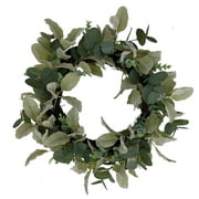 Mainstays 18in Indoor Artificial Evergreen Plant Wreath, Green Color.