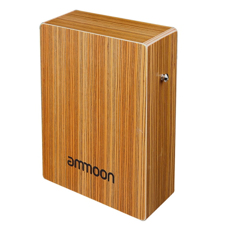 ammoon Portable Traveling Cajon Box Drum Flat Hand Drum Wooded