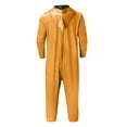 thumbnail image 6 of Wyobmus Women's Onesies with Hood Adult Half Zipper Halloween Party Holiday Cosplay Clothes Solid Color Long Sleeve Hooded Jumsuits One-Piece Pajamas B-Yellow, 6 of 7