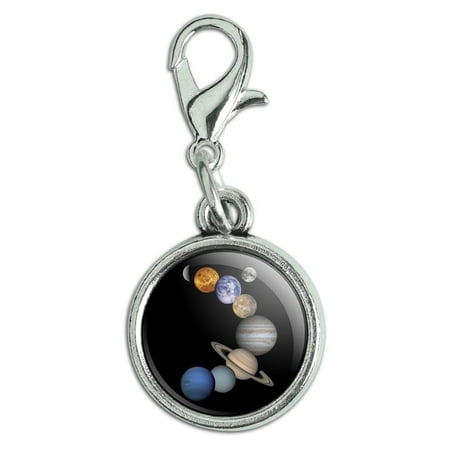 - Solar System Planets Mercury Venus Mars Earth Moon Jupiter Saturn Uranus Neptune Antiqued Bracelet Pendant Zipper Pull Charm with Lobster Clasp