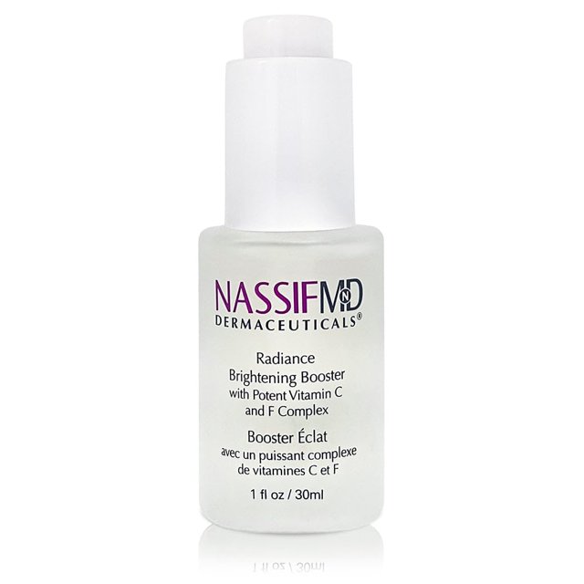 NassifMD Radiance Booster Vitaminas C para suero iluminador facial Eliminador de manchas oscuras Vitamina C con omega-3 y aceite de escualeno