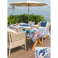 thumbnail image 5 of Outdoor Tablecloth with Umbrella Hole for Patio/Picnic/Party/Camping, Coastal Animals Waterproof Table Cloth Rectangle Table Cover Washable, Watercolor Sea Turtle Seahorse Jellyfish Coral (60"x 84"), 5 of 8