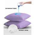 thumbnail image 4 of Pack of 2 Outdoor Pillow Covers, Lavender Purple Solid Color Waterproof Square Throw Pillowcase Cushion Decorative Pillow Covers for Couch Patio Tent, 26x26 in, 4 of 6