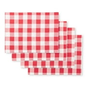 The Pioneer Woman Charming Check Fabric Placemat Set, Multicolor, 14" x 19", Red, 4 Piece