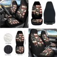 thumbnail image 2 of Yuyamidu Deer Car Front Seat Cover Set with Armrest Cover Pad Steering Wheel Cover American Flag Seat Belt Pads Garbage Can Air Vent Pouch Rearview Mirror Cover Coasters Keychain, 12 Pieces, 2 of 6
