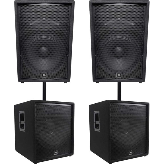 JBL 2-Way DJ PA System with Speakers, Subwoofers