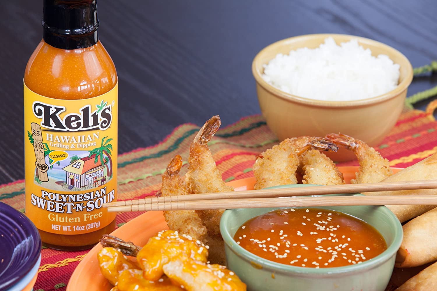 Keli's Sweet & Tangy Orange Sauce, Vegan Polynesian Sweet & Sour Soy Free Creamy Salad Dressing, Glazing and Dipping Sauce with a hint of Mustard. All Natural, Non GMO - 15oz (Pack of 2)