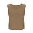 thumbnail image 4 of MESSUEN High Neck Athletic Tops Womens Workout Tank Tops Cropped Muscle Tank for Women Brown L, 4 of 7