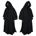 thumbnail image 4 of Disfraz Medieval con capucha para fiesta de Halloween, capa de monje para adultos, capa de guía de mago, ropa de Cosplay, Drama de escenario, 4 of 5