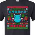 thumbnail image 4 of Inktastic I Want a Hippopotamus for Christmas Pixelated Ugly Sweater T-Shirt, 4 of 5