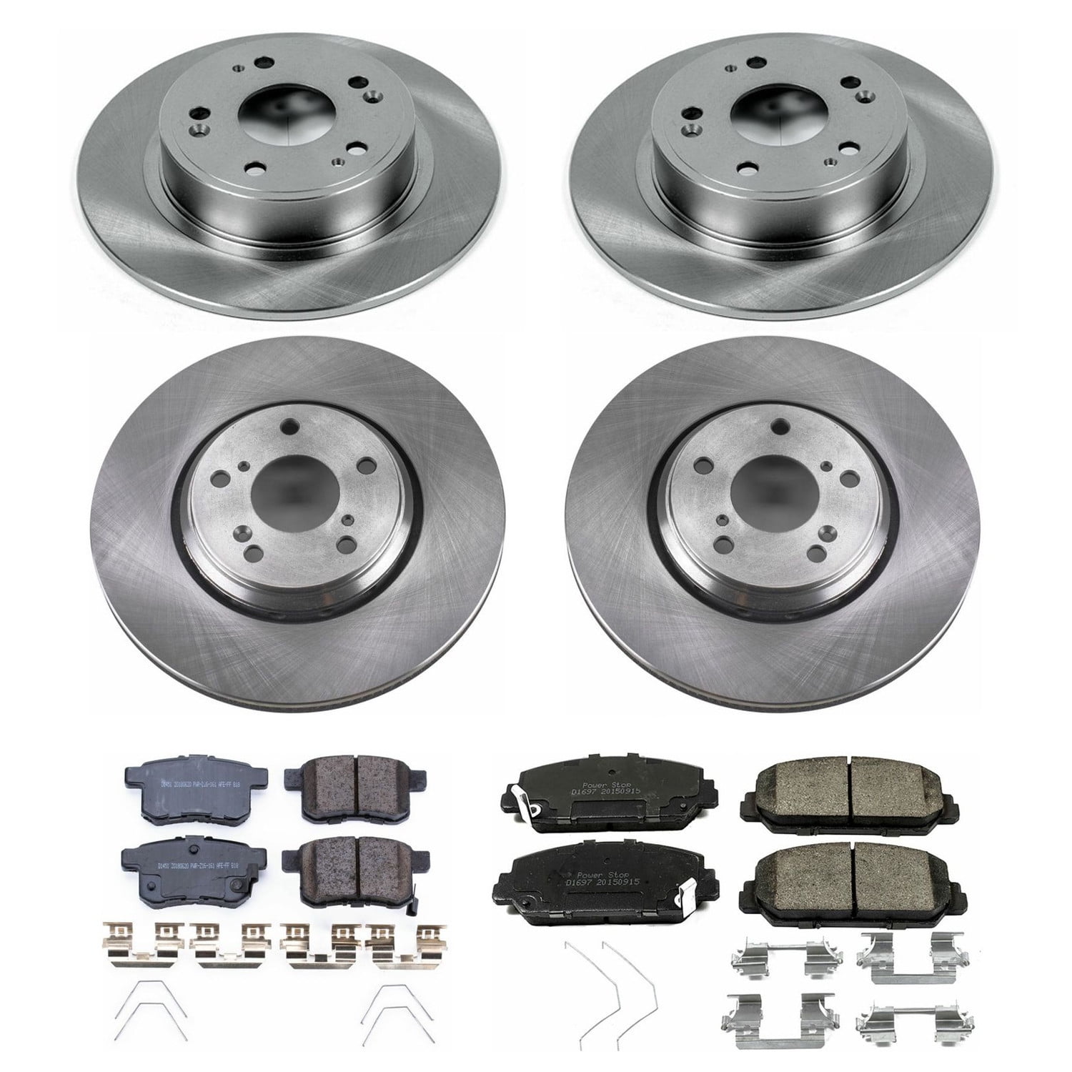 PowerStop Front and Rear Stock Replacement Brake Pad and Rotor Kit Fits: HONDA Select Models KOE7348