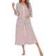 thumbnail image 1 of Women's cotton blend zip-up bathrobe with pockets, striped dressing gown, all-season home wear, 1 of 5