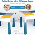 thumbnail image 3 of Toddlers Activity Table 7 in 1 Kids Activity Table and Chairs Set with 152Pcs Large Marble Run Building Blocks, Sand/Water Table, Kids Learning Play Table Toys for Girls Boys Toddler,Blue, 3 of 14