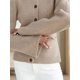 thumbnail image 1 of Cárdigan de punto liso para mujer, suéter elegante de manga larga con cuello redondo y botonadura única, ropa de calle para otoño, 2024, 1 of 5
