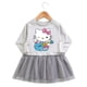 thumbnail image 2 of Hello Kitty nuevo vestido de moda de algodón con estampado de dibujos animados para niñas, falda de malla de manga larga bonita para bebé, vestido pequeño de princesa dulce con cuello redondo, 2 of 5