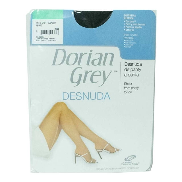 Panty medias Dorian Grey para Mujer, Elástica con Lycra con Punta de Algodón Negro Talla EG