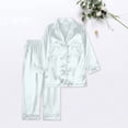 thumbnail image 2 of WTXUE Satin Family Matching Christmas Pajamas Set Soft Button Loungewear 2 Piece Sleepwear Home Wear Set Comfortable Nightwear Set for Couples or Family White 120, 2 of 7