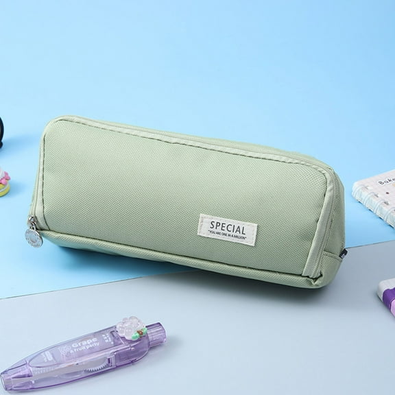 Pencil Case Large Capacity Pencil Pouch Pen Bag with Extendable Big Compartment, Double Zipper Pencil Pouch Stationery Organizer Bag