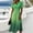 Green, variant on Women's Gradient Ombre V-Neck Midi Dress - Short Sleeve Ruched Waist A-Line Dress - Flowy Color-Fading Summer Dress for Beach Vacations and Everyday Casual WearLight Blue M