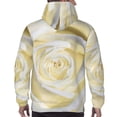 thumbnail image 7 of Kdxio White Rose Print Mens Casual Hooded Collar Drawstring Hoodies Pullover Sweatshirts Casual Long Sleeve Shirts-Small, 7 of 7