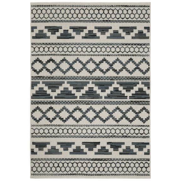Moretti Kosmo Area Rug 005Y1 Beige Angled Jagged 7' 10" x 10' Rectangle