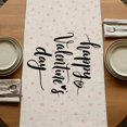 thumbnail image 5 of Table Runners 90 Inches Long Dress Scarves, Valentine's Day Farmhouse Coffee/Dining/Kitchen Table Runner for Living Room, Red Flamingos Roses Love Romance Beige 13x90 Inch, 5 of 9