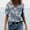 Blue, variant on SDJMa Women's Classic-Fit 100% Cotton Short-Sleeve T-Shirt Women Casual T-shirt Floral Printed V-Neck Short Sleeve Pullover Blouse Tops