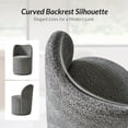 thumbnail image 3 of Swivel Upholstered Dining Chairs Set of 2 Kitchen Boucle Barrel Chairs Dining Room Living Room Grey, 3 of 7